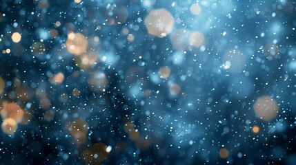 Fototapeta premium Abstract Blue and Gold Bokeh Background with Sparkling Light Effects
