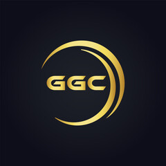 GGC logo. G G C design. White GGC letter. GGC, G G C letter logo design. G G C letter logo design in FIVE, FOUR, THREE, style. letter logo set in one artboard. G G C letter logo vector design.