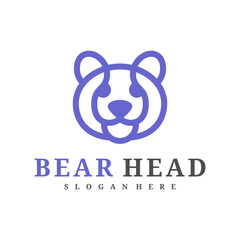 Bear logo vector template, Creative Bear head logo design concepts