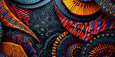 Vibrant close-up painting with multicolored palette