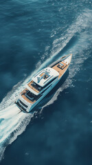 Fototapeta premium Luxury yacht speeding in the ocean