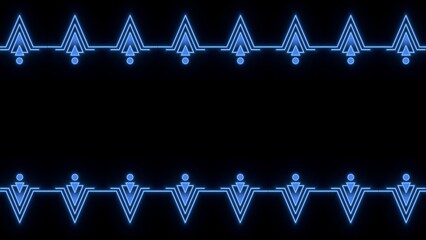 Neon Symmetry: Blue Glow on Black