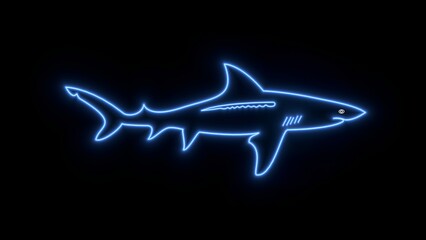 Luminous Depths: A Neon Shark Emerges