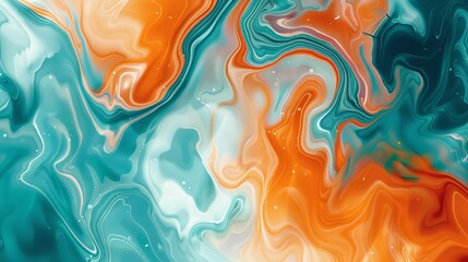 psychedelic gradient color flow background vibrant orange teal white abstract dance party poster