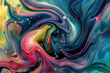 Swirling multicolored abstract painting