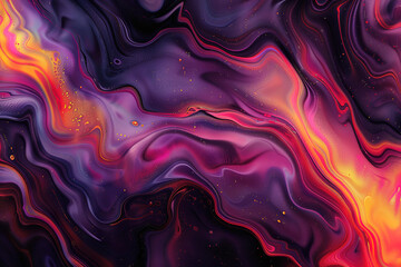 Abstract painting with purple and orange colors
