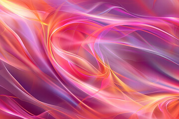 Abstract painting featuring pink and orange colors