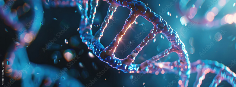 Aufkleber dna double helix. dna molecule structure. medical science research of chromosome dna genetic biotech