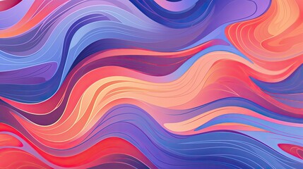 Obraz premium Abstract wavy background with swirling vortex shapes in vibrant colors