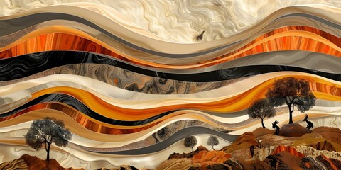 Creation Story: The Rainbow Serpent and the Shaping of the Land, Rivers, Trees, and People in Australian Aboriginal Dreamtime. Concept Australian Dreamtime, Creation Stories, Indigenous Mythology