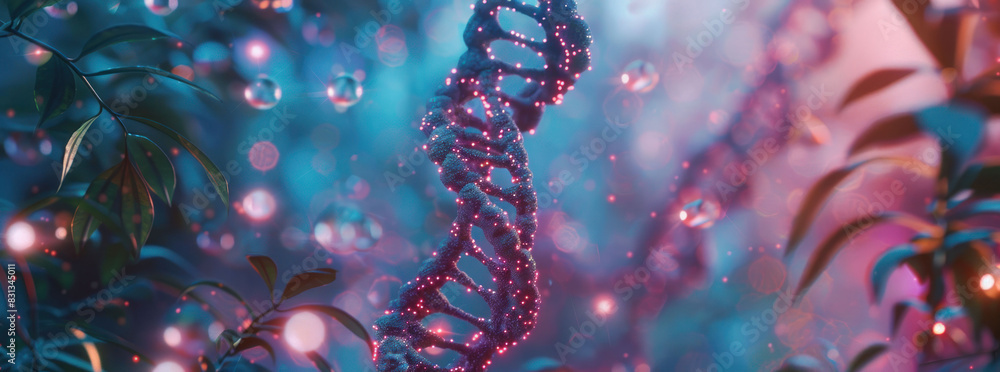 Aufkleber dna double helix. dna molecule structure. medical science research of chromosome dna genetic biotech
