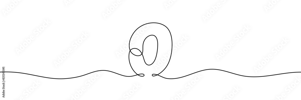 Poster number 0 is drawn by continuous line drawing. editable line. vector illustration