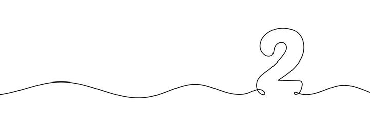 Number 2 is drawn by continuous line drawing. Editable line. Vector illustration.