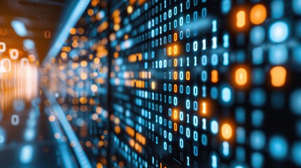 Obraz premium Binary Code Data Flow