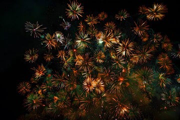 Fototapeta premium Colorful Fireworks Blooming in the Night Sky