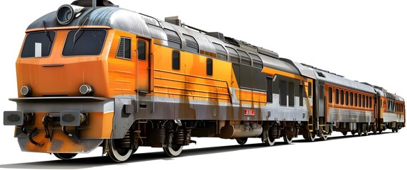 A powerful locomotive pulling a train on tracks.
