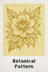 Botanical illustration for printing on wall decorations. Pattern for covers, business cards. Generated by Ai