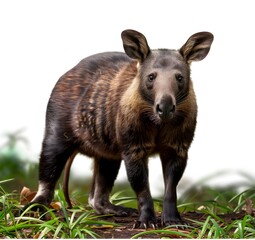 Fototapeta premium - A digital illustration of a mammal in its natural habitat., A close-up photograph of a wild mammal.