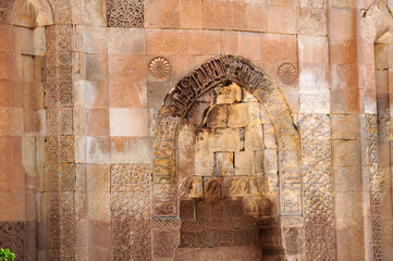 The Mama Hatun Tomb and Caravanserai in Tercan, Turkey, was built in the 12th century.
