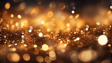 Abstract golden bokeh lights background. Perfect for festive, celebratory, and luxurious designs.