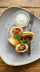 Wrap with sour cream on the side