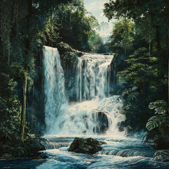 Naklejka premium 滝と川