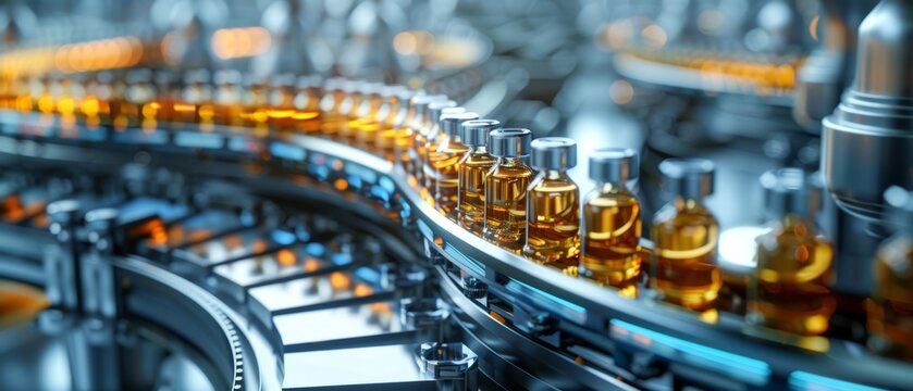 Aerial view of futuristic pharma packaging