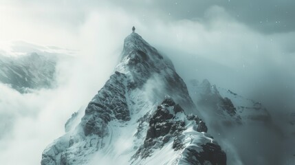 Goal in the mountains rock. Muntains landscape illustration generated by ai