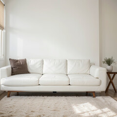 modern living room interior design with white sofa