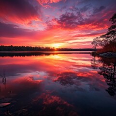 Obraz premium a serene sunset, generative ai