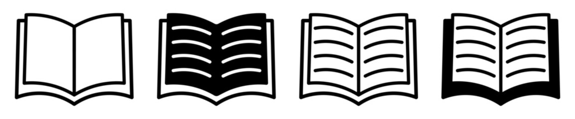 Book icon set , Education icon,Opened book symbol.