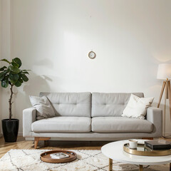 modern living room interior design with white sofa
