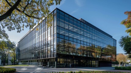 Fototapeta premium Office building background illustration generated by ai