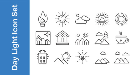 Day Light Icon Set with vector collections. 