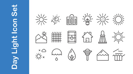 Day Light Icon Set with vector collections. 
