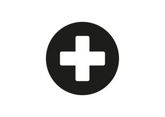 Medical cross, plus, add icon, social media plus insert button.