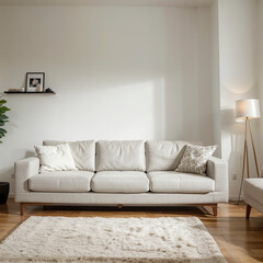 modern living room interior design with white sofa