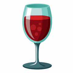 glass goblet with wine isolated on white background