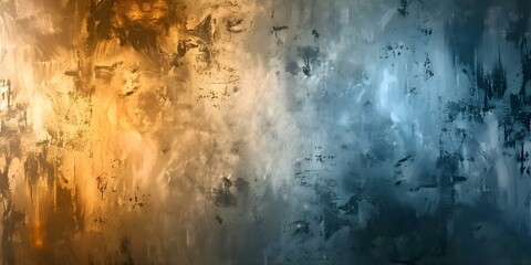 Textured grungy background in blue and yellow reminiscent of old graffiti. Concept Grunge...