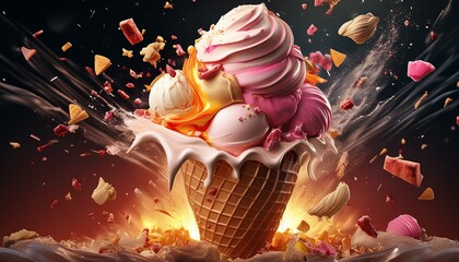 Taste Explosion: Irresistible Ice Cream Cut-Out"