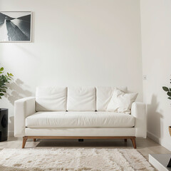 modern living room interior design with white sofa