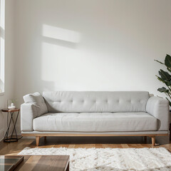 modern living room interior design with white sofa