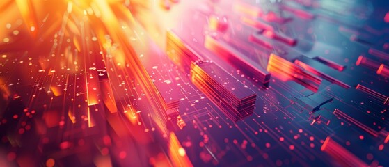 Fototapeta premium Abstract vibrant technology background