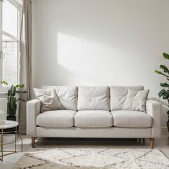 modern living room interior design with white sofa