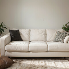 modern living room interior design with white sofa