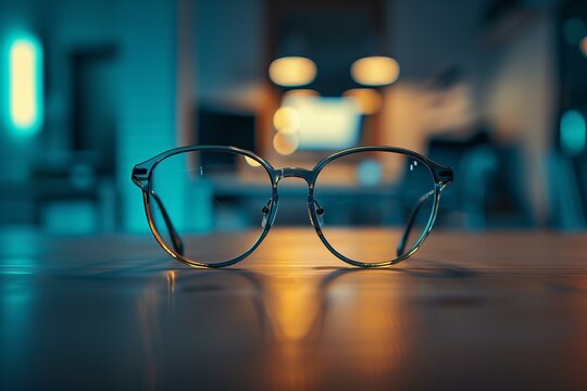 Glasses on table in room