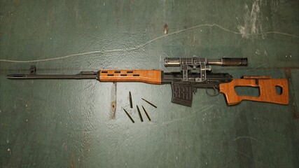 The classic SVD Dragunov sniper rifle made in Russia