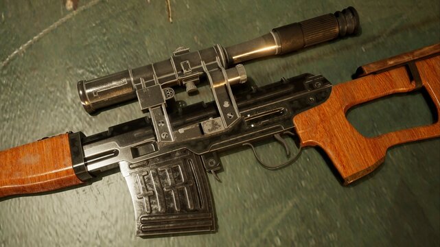 The classic SVD Dragunov sniper rifle made in Russia
