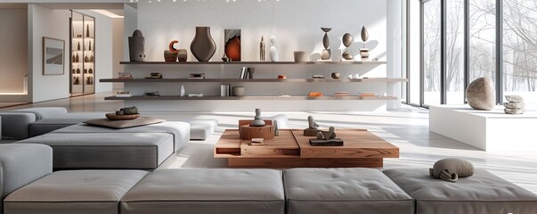 contemporary living room with minimalist design