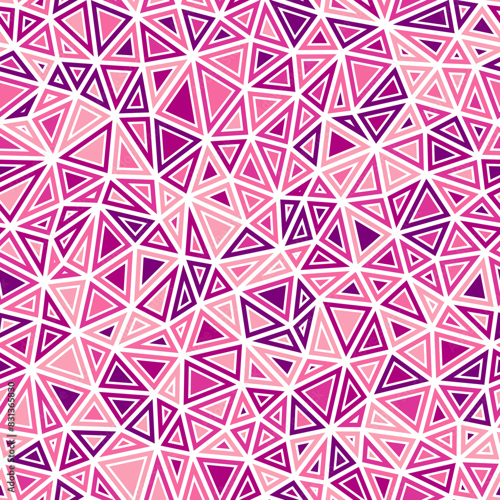 Poster tileable abstract background. small triangles size. solid shapes in frames. multicolored style. repe